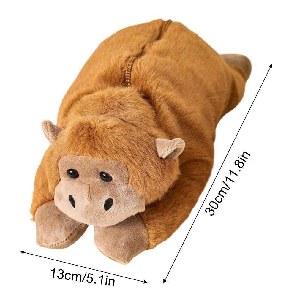 Large Capacity Plush Pen Bag Zipper Closure Plush Pencil Pouch Cute Cartoon Pen Pouch Daily Carry