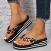 2024 Brand Women's Shoes Flip Flops Women's Slippers Fashion Leopard Print Beach Slippers Women New Plus Size Wedge Slippers