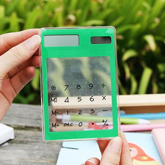 Прозрачный калькулятор 8-значный дисплей калькулятор солнечный источник питания калькулятор для домашнего обучения