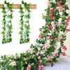 Гирлянда Декор для вечеринки Искусственные украшения Зеленые листья Искусственный цветок Виноградная лоза Сухоцветы Роза
