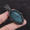 Африканский кулон из хризоколлы, медная проволока, кулон, медные украшения ручной работы, изысканный кулон, подарок на годовщину, ювелирные изделия из хризоколлы