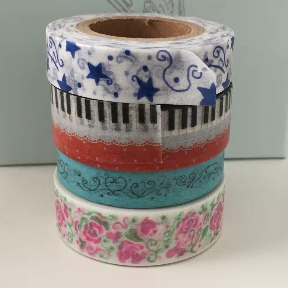 Korean Style Washi Tape Piano Rose Star Decor Tape Journal Scrapbook DIY Craft Stationery