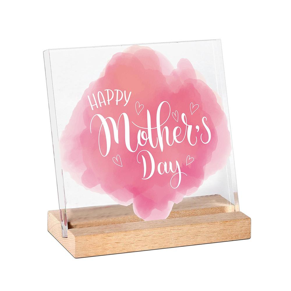 Waterproof Mother's Day Desktop Sign Romantic Love Flowers Ornament Mom Tabletop Sign  Studio Desk