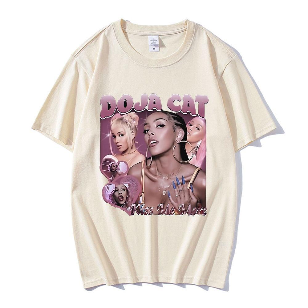 Doja Cat Kiss Me More Графическая футболка Мужская Женская Одежда Мода Харадзюку Футболка Хлопок Повседневная Футболки с коротким рукавом