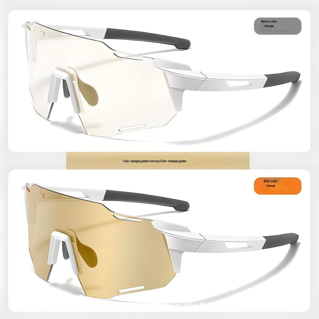 Day-Night Color-Changing Cycling Sunglasses: Trendy, Windproof, Sandproof, Night Vision Sports Glasses for Driving