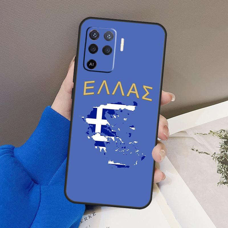 Греция Греческий Флаг Чехол Для Oppo A78 A38 A18 A98 A58 A60 A80 A40 A96 A76 A16 A94 A74 A54 A15 A17 A57 A77 A5 Pro