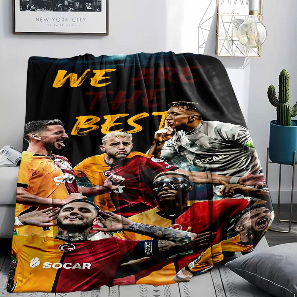 1PC Galatasaray SK Patterned Flannel Blanket Suitable For All Seasons for Home Decor Warmth and Comfort Gifts Holiday Present
