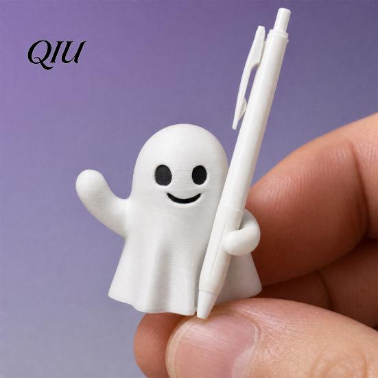 Novelty Ghost Stationery Container Pen Holder, Halloween Cute Desk Organizer, Spooky Soft Model Rest Stand for Pencils, Funny Office Home Decor