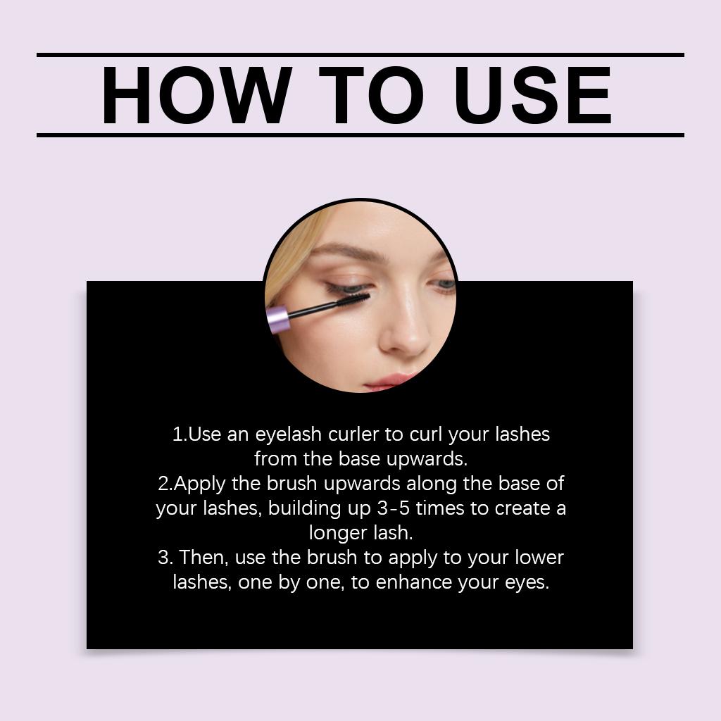 Lightweight Waterproof Mascara (Black) - Waterproof, Long-Lasting, Lengthening, Curling, Defined