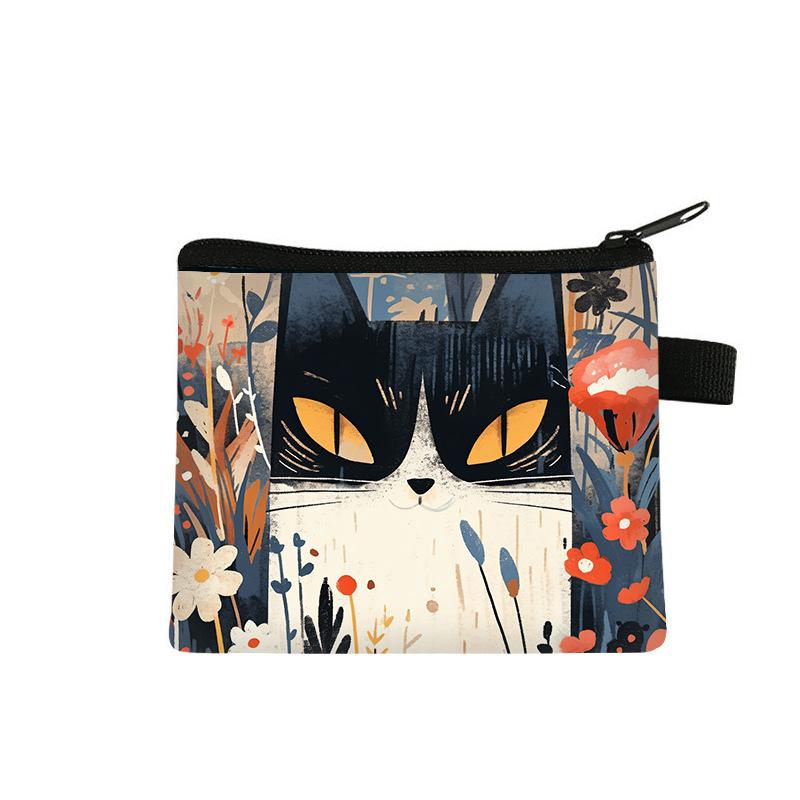 Кошелек для монет с милым котом из мультфильма, сумка-клатч на молнии, сумка для ключей, карман для денег, кошельки для женщин и мужчин, кошелек для маленьких детей, подарок