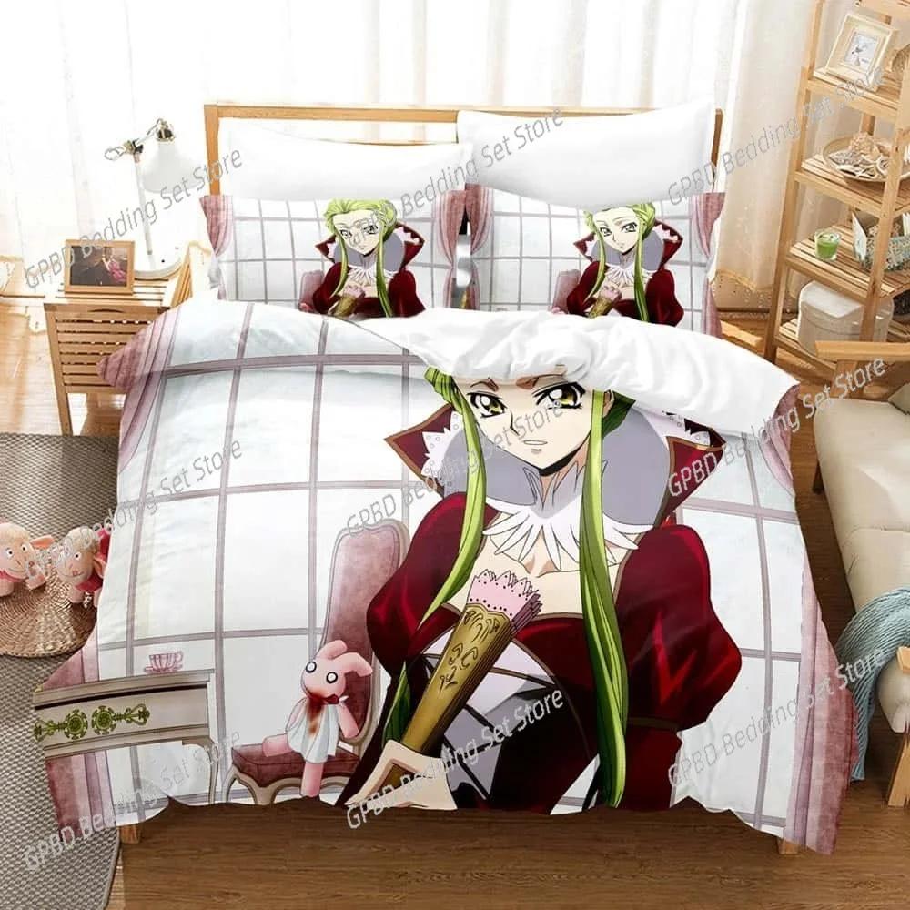 3D Печать Аниме Code Geass Комплект Постельного Белья Спальня Мягкое Современное Покрывало Удобное Детское Пододеяльник Чехол для Одеяла и Наволочка