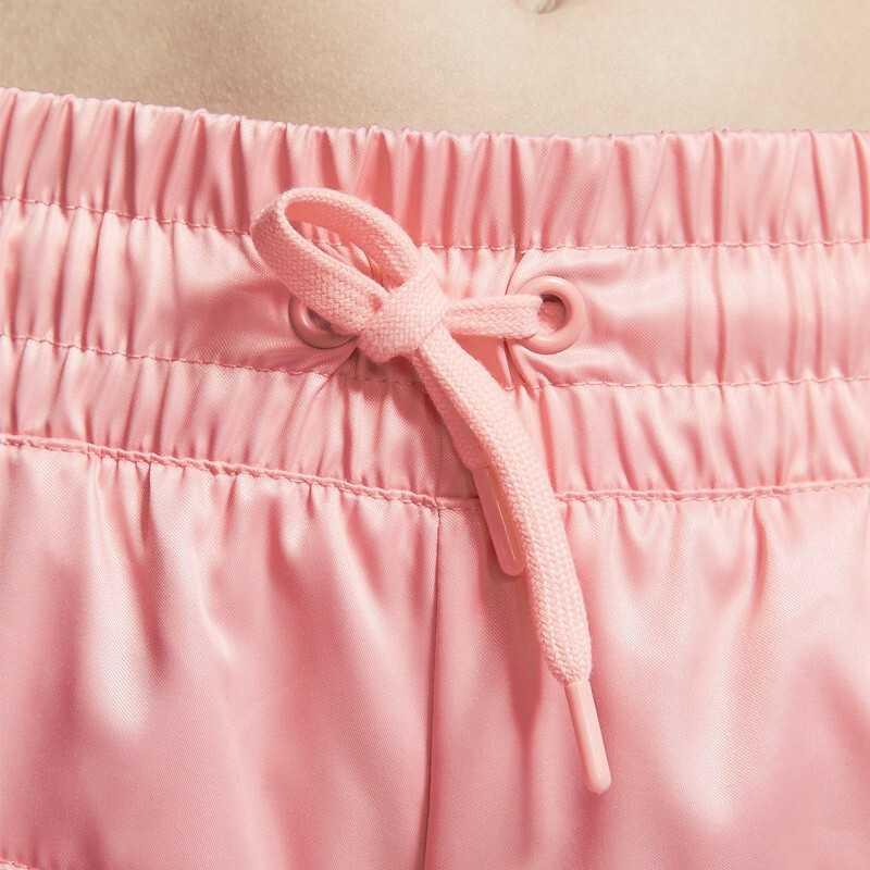 Nike Детские трикотажные спортивные штаны с однотонным принтом логотипа и манжетами на завязках, детские штаны розового цвета BV2751-697