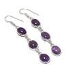 Sage Amethyst Gemstone 925 Sterling Silver Earring 2.60"