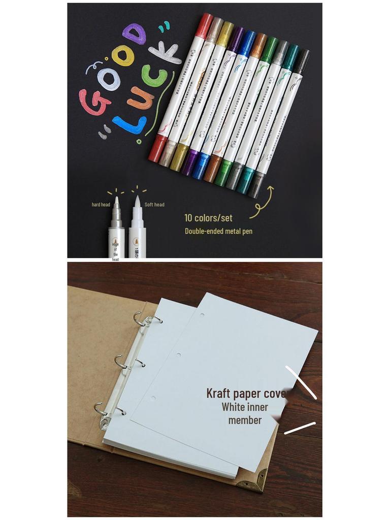 Блокнот на кольцах из крафт-бумаги формата А5: Ретро Журнал и Литературный Дневник Путешествий Планировщик для Девочек