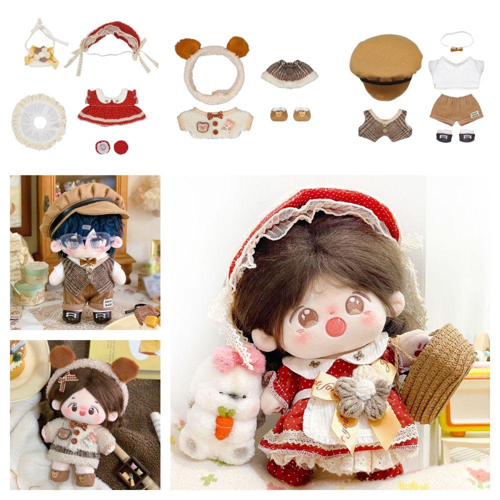 Аксессуары для кукол Кукольная одежда Разноцветная миниатюрная шапочка Платье Костюм Хлопковая мягкая кукла