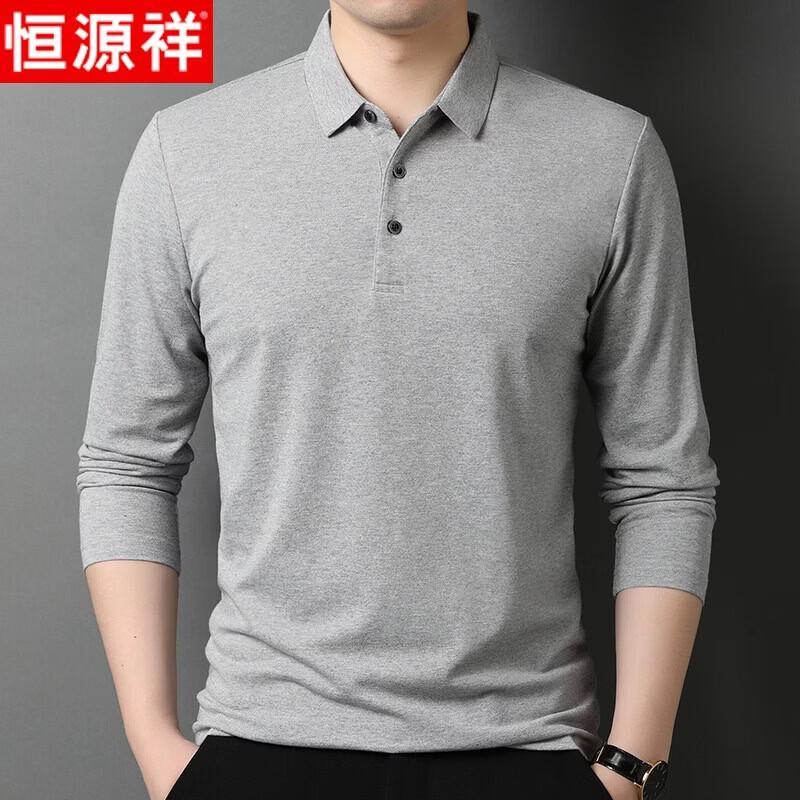 Мужская рубашка-поло с длинным рукавом в стиле business casual от Hengyuanxiang