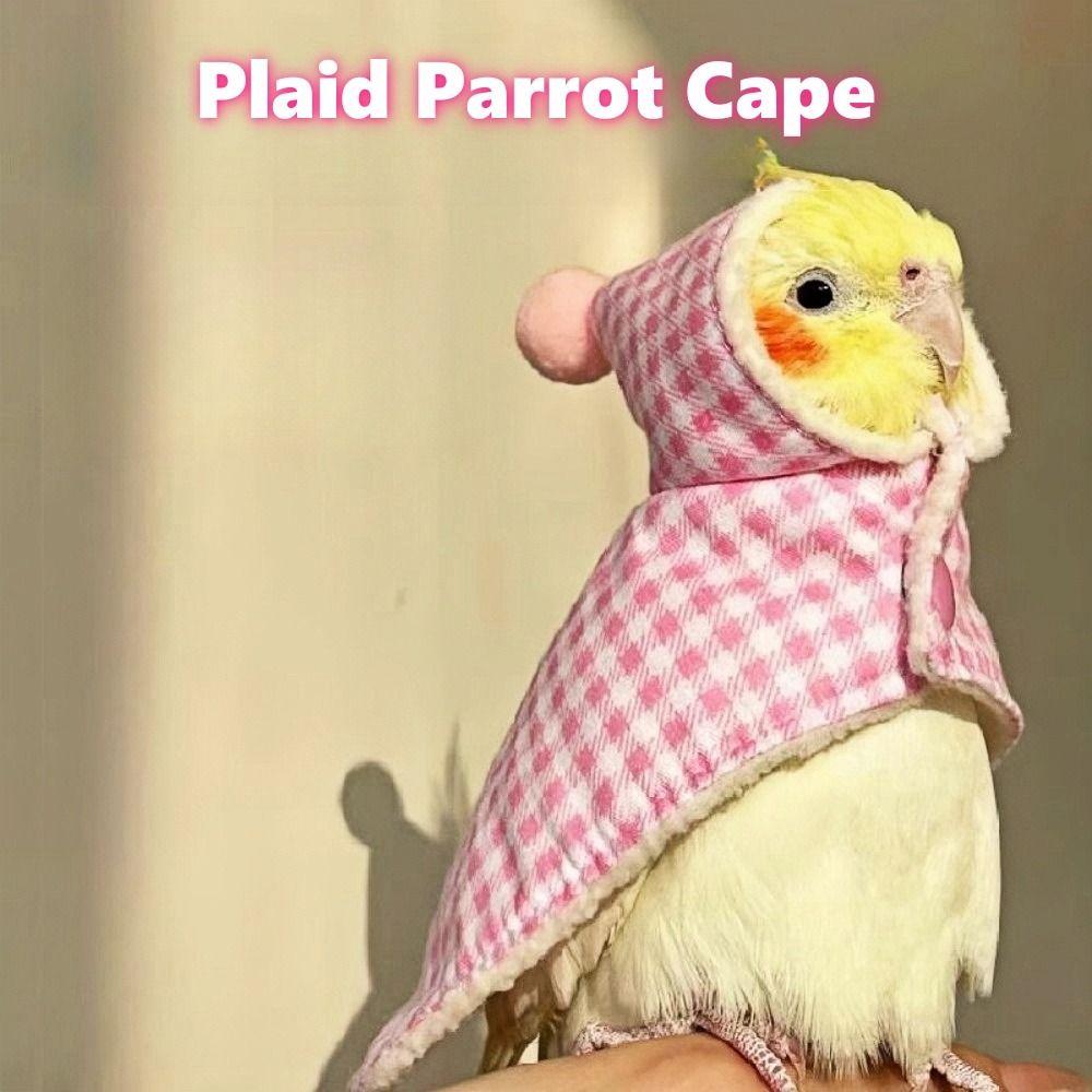 Thickened Warm Birds Coat Winter Plush Cape Hat Kit New Parrot Clothes  Pet Accessories