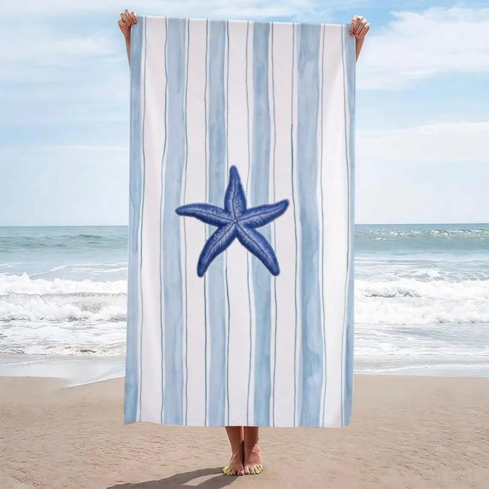 Starfish Pattern Beach Towel,2026 New Trendy Design, Super Absorbent Quick-Dry Soft Comfortable Towel for Beach Travel Daily Use