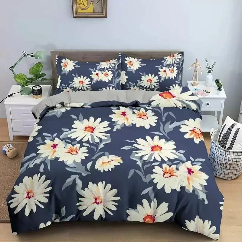 3D дизайн цветы пододеяльники комплекты постельного белья постельные принадлежности одеяла/одеяла наволочки 220x240 размер черный домашний текстиль