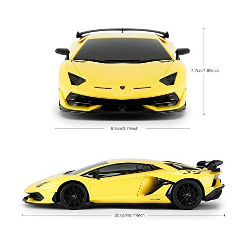 RASTAR 1/24 Lamborghini Aventador SVJ Машинка на радиоуправлении, 2,4 ГГц, Желтая