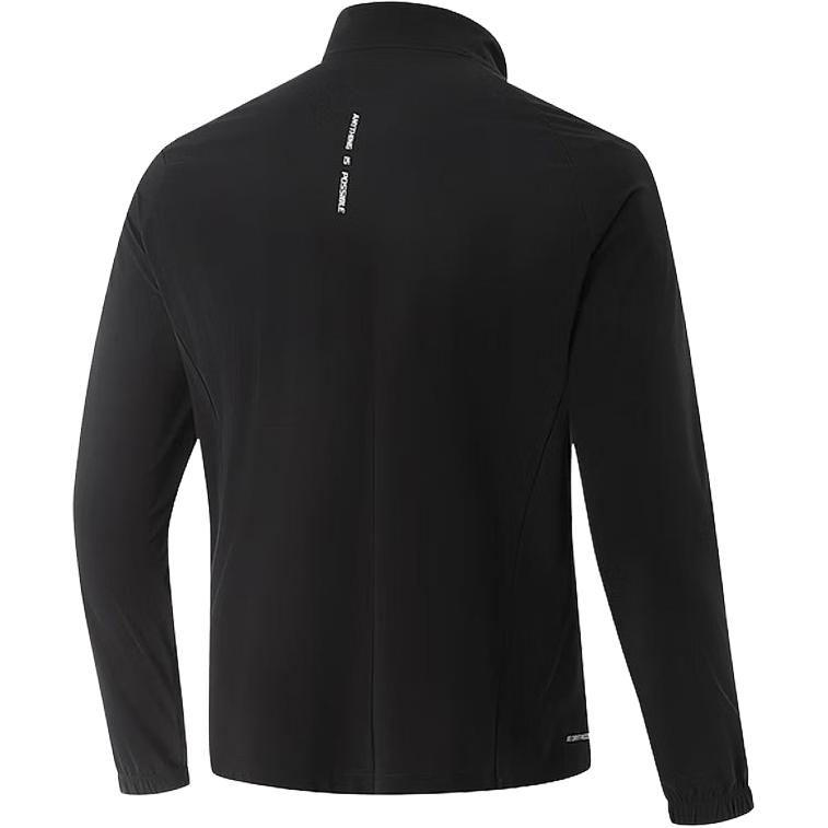 Li-Ning Однотонная куртка с воротником-стойкой, простая, удобная, повседневная, мужская куртка, черная AFDV239-1