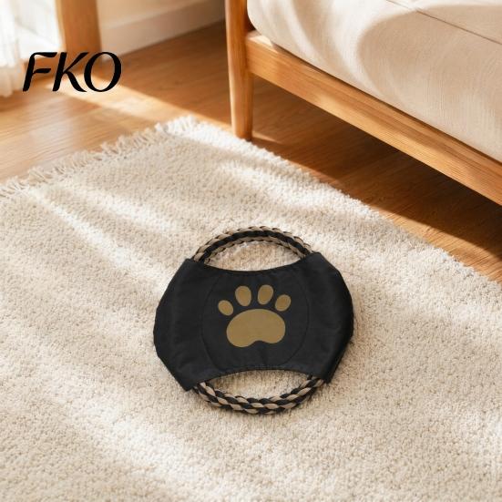 Wear-resistant Dog Toy Cotton Rope Toy, Flying Disc Interactive Fetch Knot Chew Tug-of-War for Large And Small