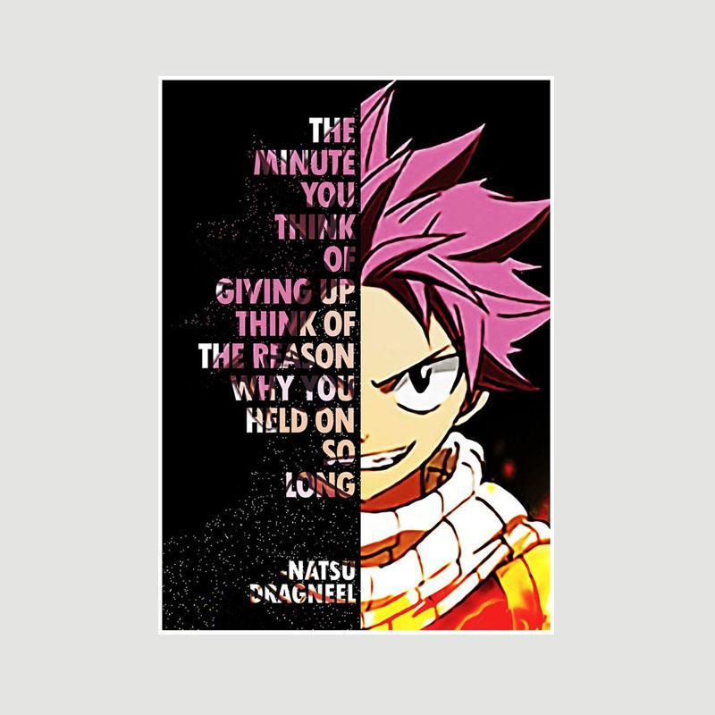 Винтажный вдохновляющий постер с цитатой Аниме Finger Luffy Deku Постеры Белая бумага Текст Искусство Картины Домашний декор Бар Украшение Живопись Интерьерная фреска