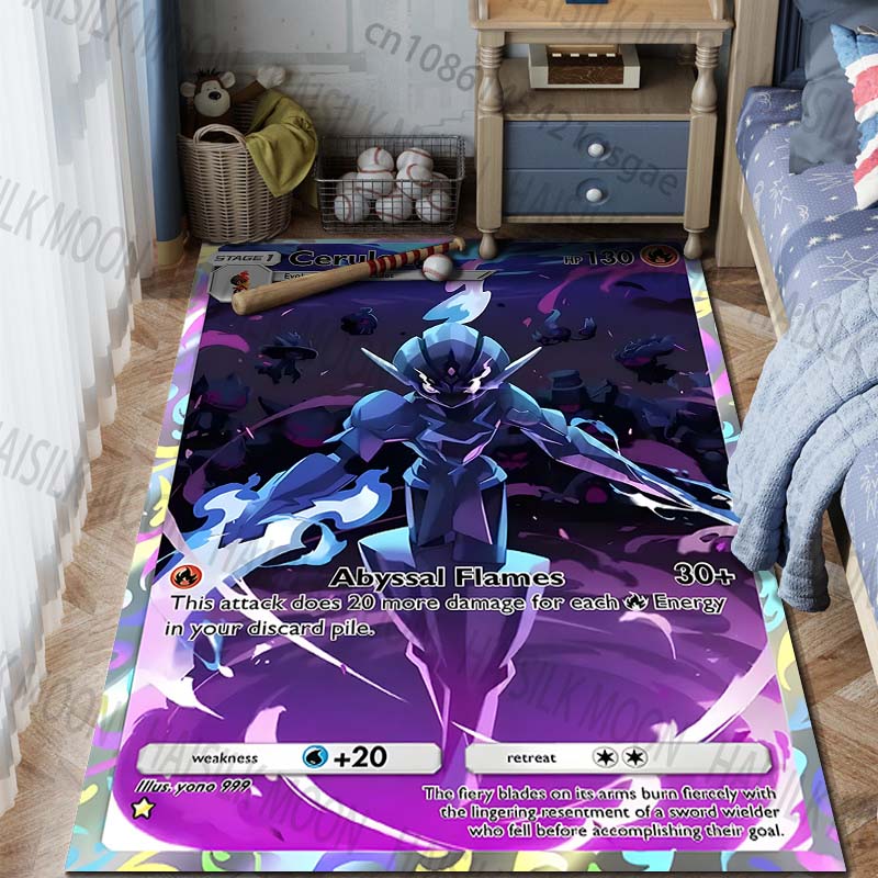 Multiple Sizes Pokemon Cards Ceruledge Print Carpet for Living Room Bedroom Kid's Room Home Decor Non-slip Mat Area Rug Gift