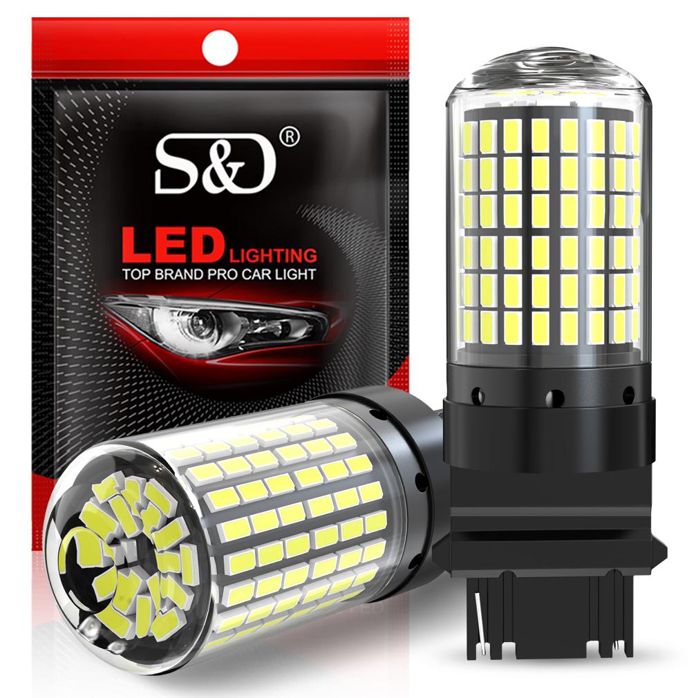 2 шт. Мощные автомобильные светодиодные лампы 1156 BA15S P21W BAU15S PY21W 1157 P21/5W T20 7440 W21W Canbus 144SMD Лампа указателя поворота Стоп-сигнал Задний фонарь Задний ход 12В