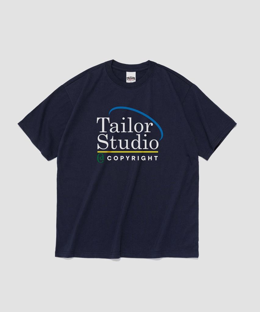 TAILOR STUDIO Футболка с коротким рукавом и надписью Taylor Magazine (военно-морской флот)