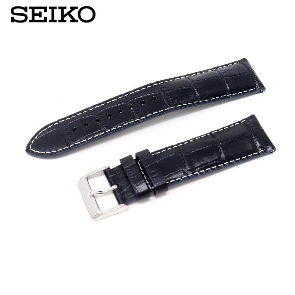 Часы с ремешком 22 мм из воловьей кожи черного цвета с инструкциями по уходу RS06S22BK [Seiko] мужские