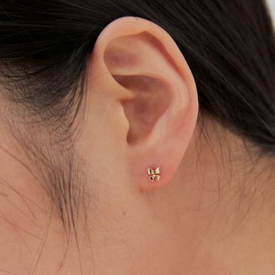 OR D`OR Серьги-гвоздики Мини-бабочки из 14-каратного золота