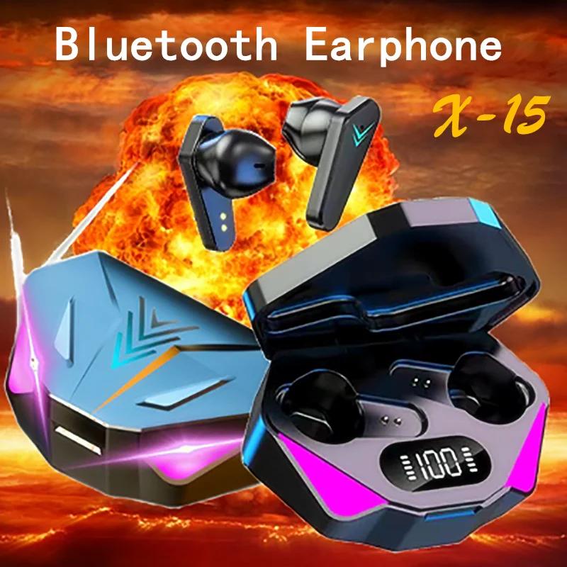 Bluetooth-наушники, беспроводные наушники с микрофоном, низкая задержка TWS X15, стереогарнитура, музыкальные игровые спортивные наушники для Xiaomi iPhone