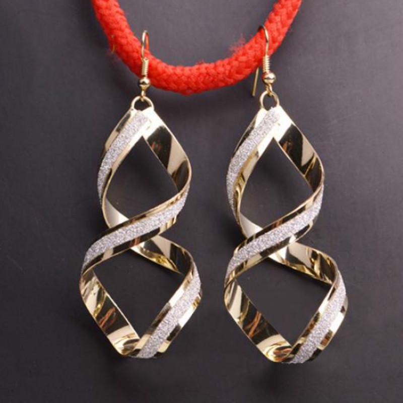 Женские висячие серьги в форме спирали