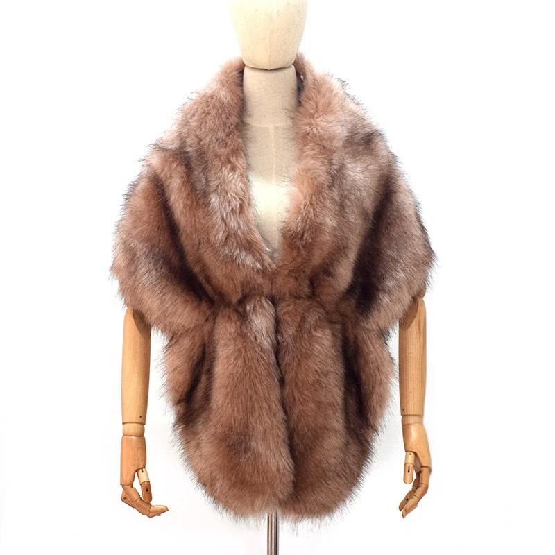 Popular imitation fur shawl lapel bride cheongsam European and American autumn and winter imitation fox fur cape shawl