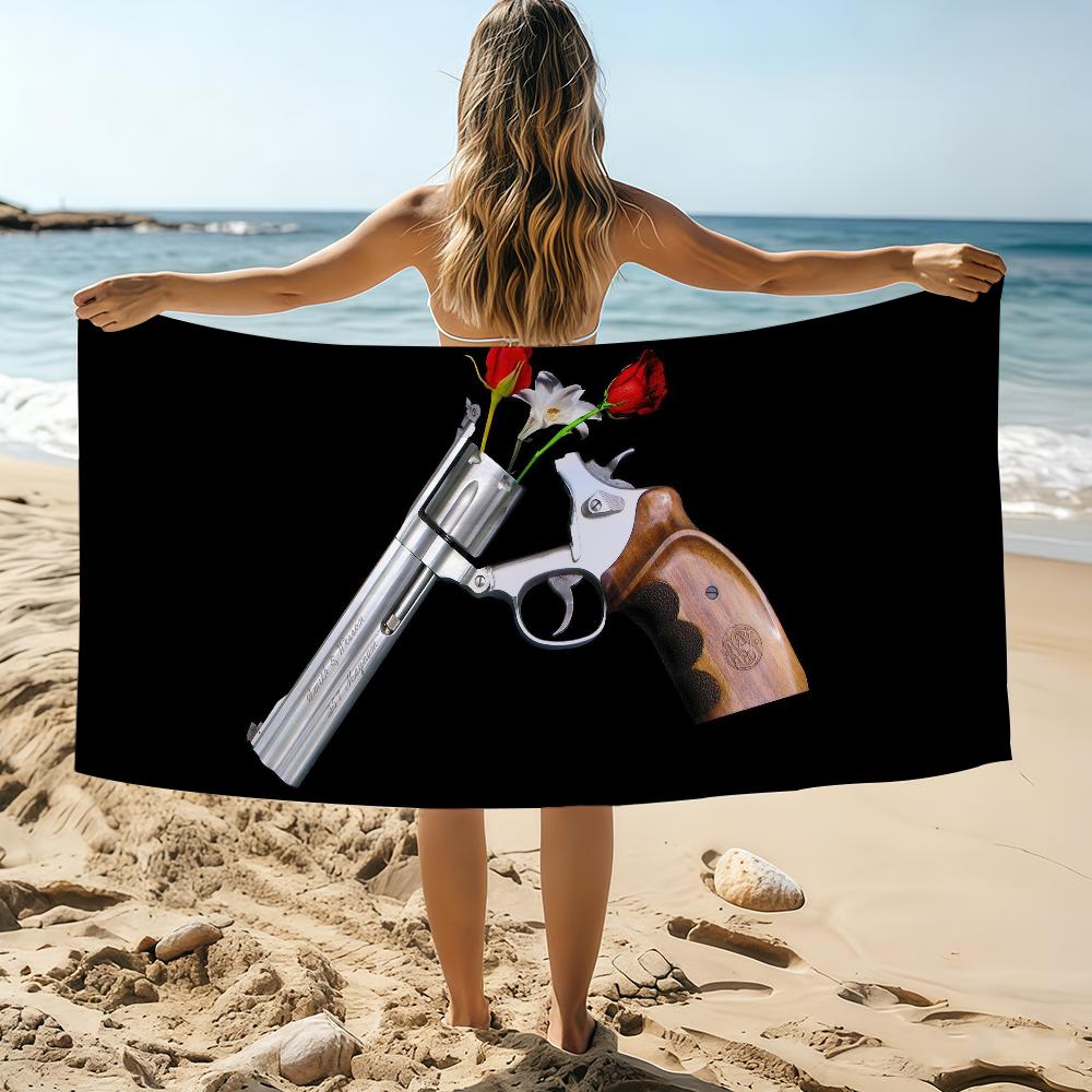 Крутое полотенце с изображением группы Guns N Roses, рок-черепа, пляжное полотенце, большого размера, быстросохнущее, впитывающее, мягкое, для плавания, пляжное полотенце для мужчин и женщин