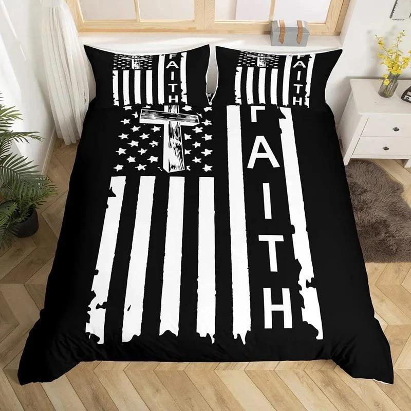 3D Jesus Duvet Cover Set Christian Sacred Jesus Polyester Bedding Set Cross Comforter Cover Suitable For Christian Jesus King