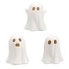 Ceramic Ghost Light Up Decor Small White Ghost Figurine LED Halloween Ghost Tabletop Ornament for Indoor Home Decor
