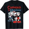 Черная классическая футболка Cuphead & Mugman - Взрослая, с круглым вырезом, с коротким рукавом