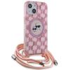 Karl Lagerfeld Klhmp15Shckcklcp Iphone 15 / 14 / 13  6.1 Różowy/Pink Hardcase Iml Crossbody Monogram Karl & Choupette Head Magsafe