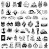50Pcs/Set Classical Black & White . Outdoor Adventure Series 01 Waterproof Stickers DIY Fashion Doodle Decals Stickers