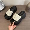Thick Bottom Women's Slippers 2025Summer New Open Toed Slippers Fashion Casual Platform Sandal Luxury Rhinestone Women Sandalias