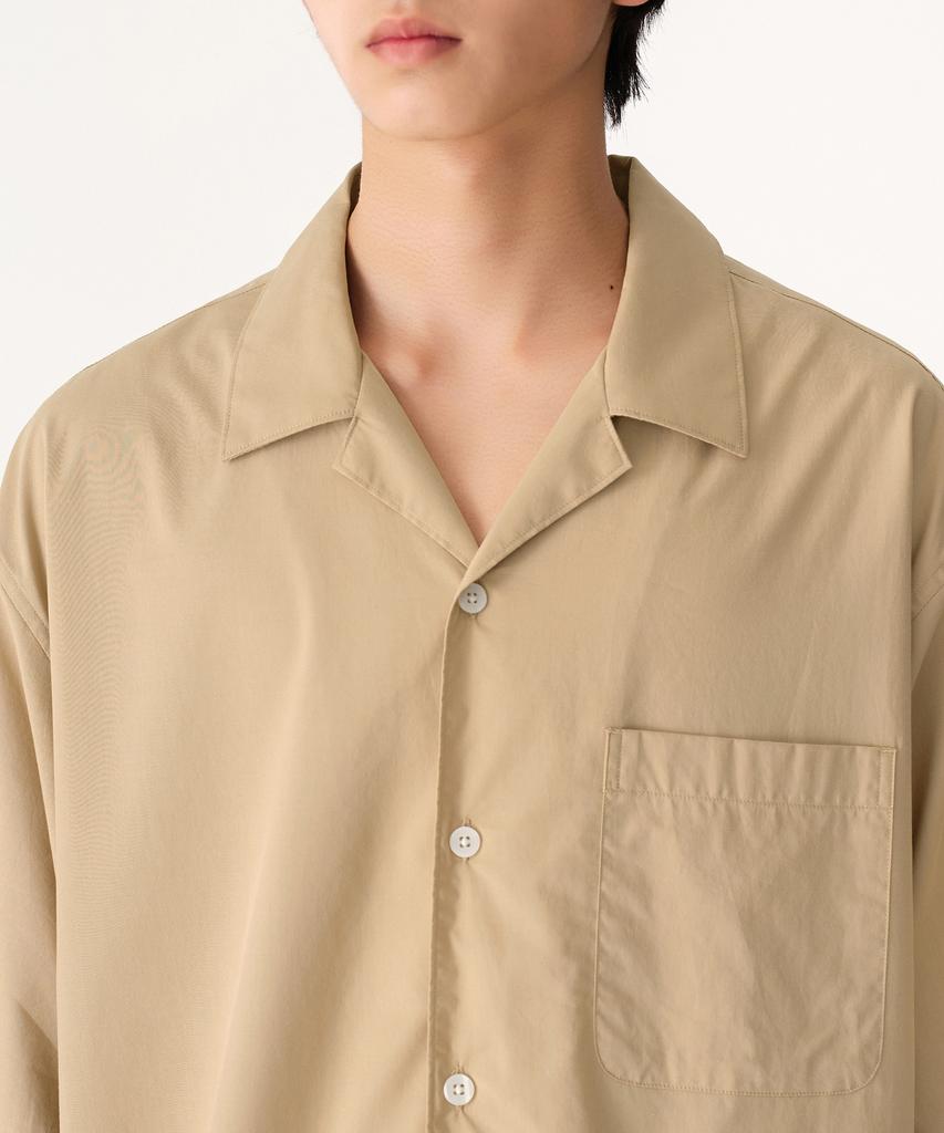 MUSINSA STANDARD Relaxed Cr Open Collar Short Sleeve Shirt [Sand Beige]