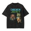 Zombie Game Chicken Jockey MC Printed T Shirts Funny Cartoon Graphic TShirt Short Sleeve Oversize Tees Men Women Clothing