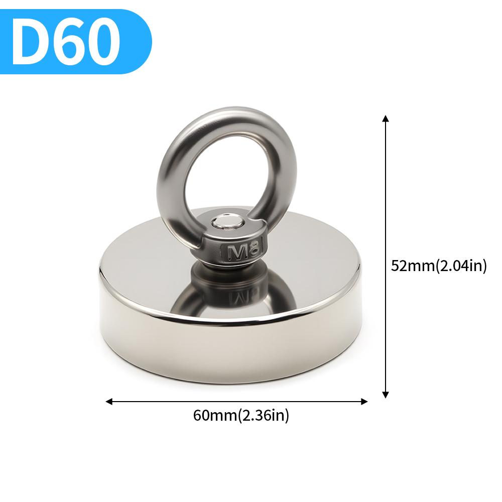 D16-D120MM Неодимовый Рыболовный Магнит N52 Сверхмощный Редкоземельный Магнит с Потайным Отверстием Рым-Болт Спасательный Магнитный
