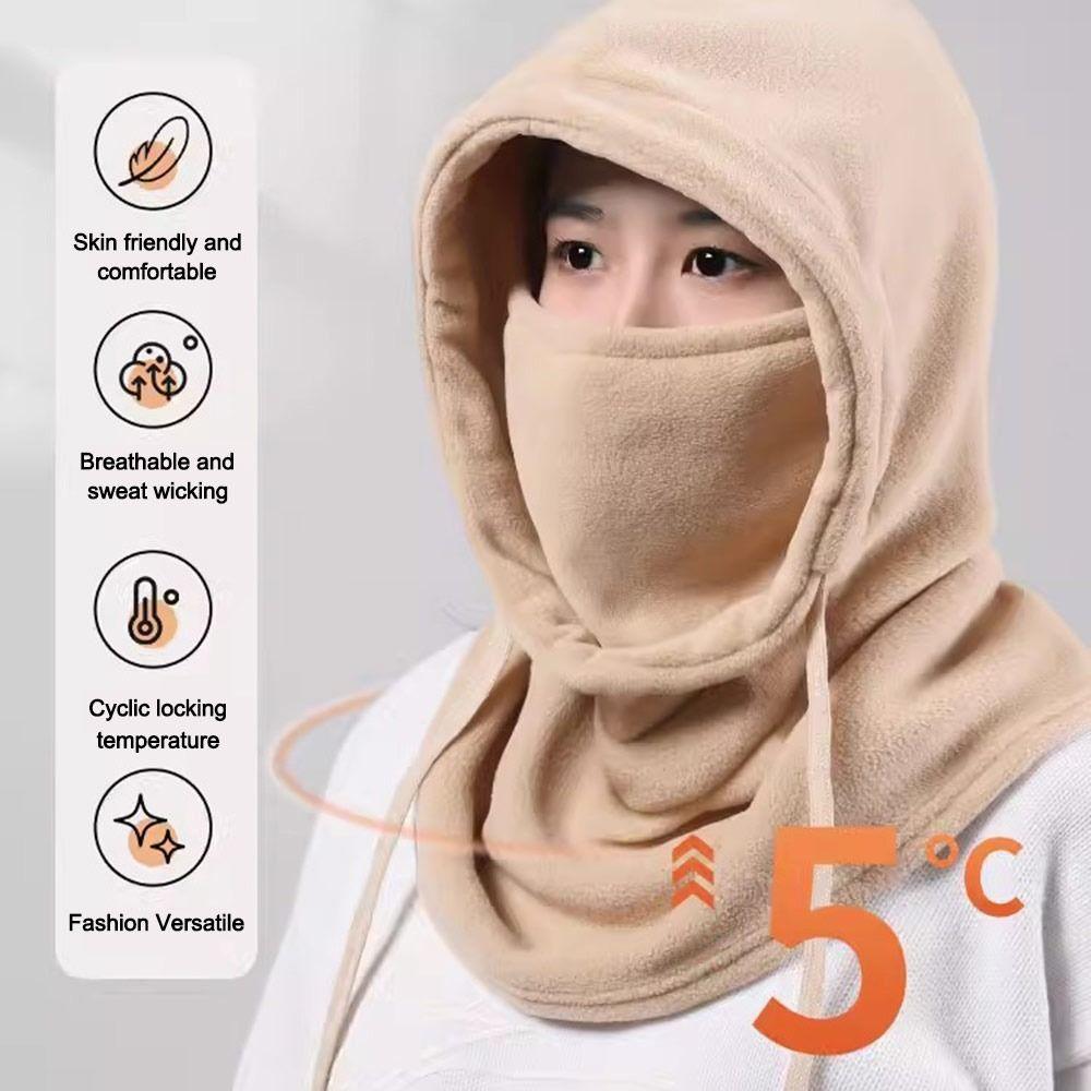 Neck Warmer Ear Protection Hat Windproof Hat Scarf Set Fashion Hooded Face Mask Outdoor