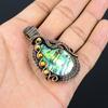Abalone Shell Gemstone Чистая медная проволока Обернутая ювелирная подвеска ручной работы