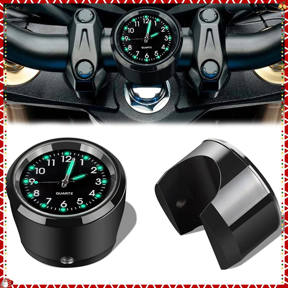 7/8" Мотоциклетные Часы Хромированные Водонепроницаемые Крепление На Руль Велосипеда Кварцевые Часы Алюминиевые Светящиеся Часы Мотоциклетные Аксессуары Универсальные