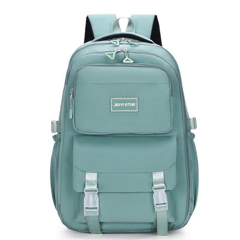 Однотонный школьный рюкзак для женщин, большой емкости