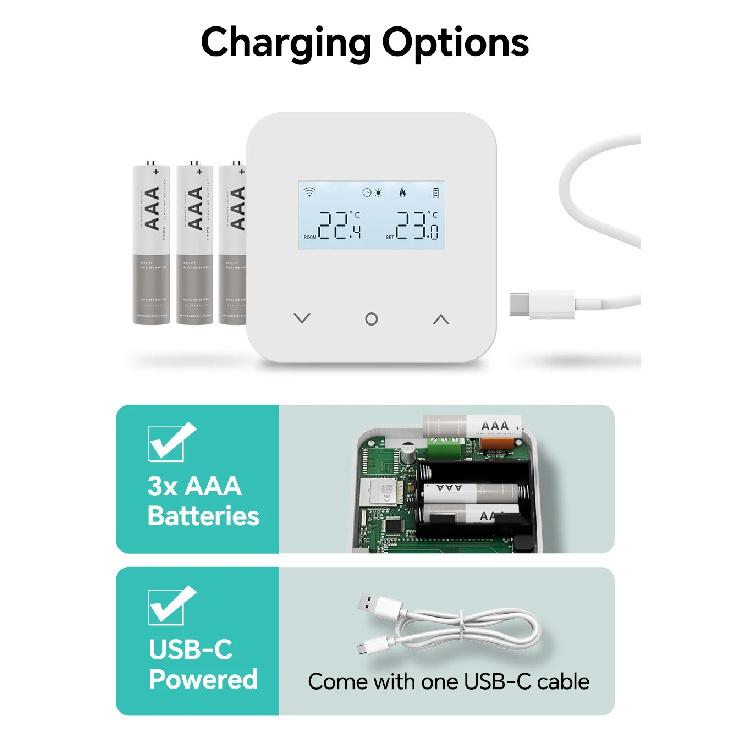 Beok Tuya Zigbee Термостат с батарейным питанием для газового котла, Умный ежедневный программируемый контроллер температуры, Alexa Google